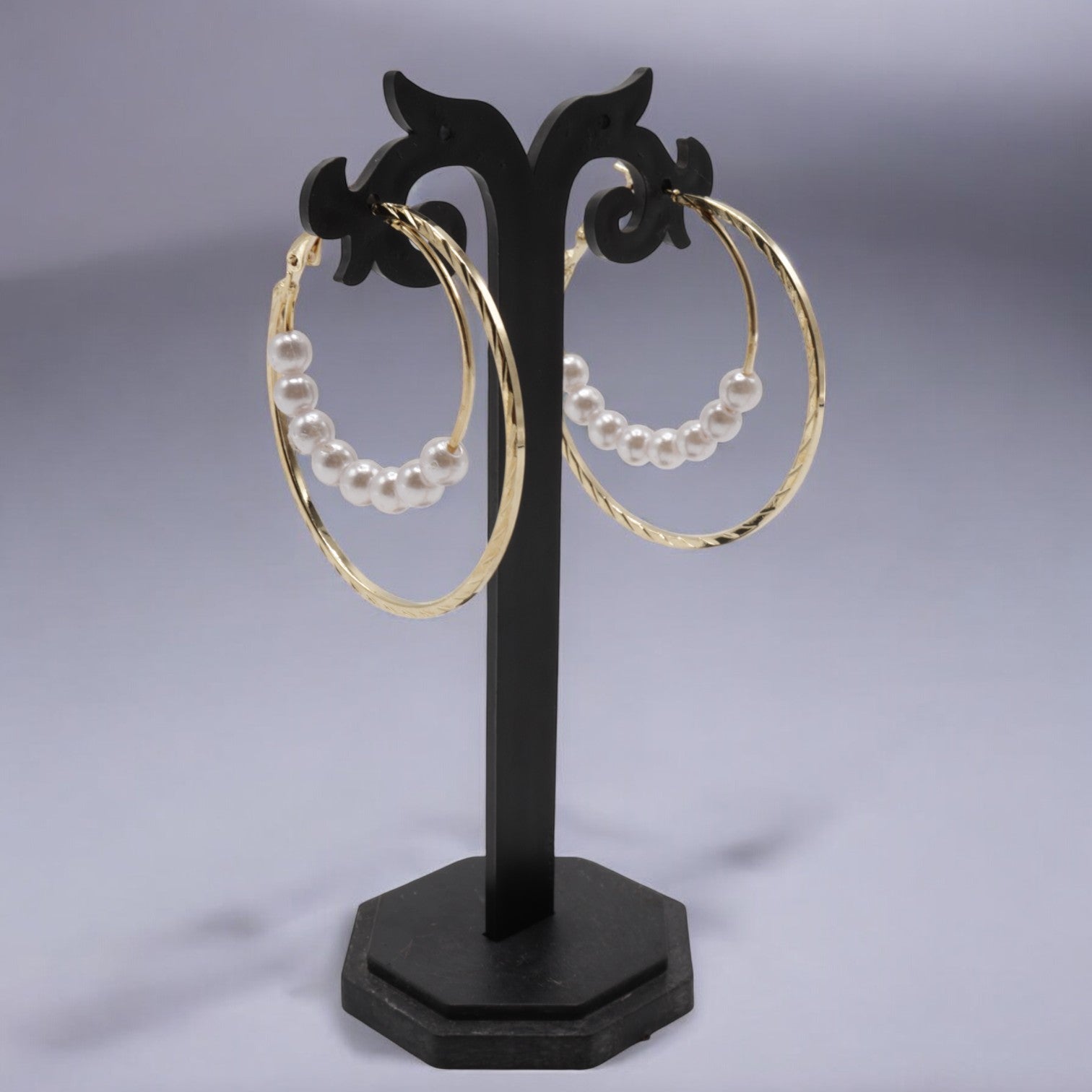 Pearl Double hoop Korean Earrings