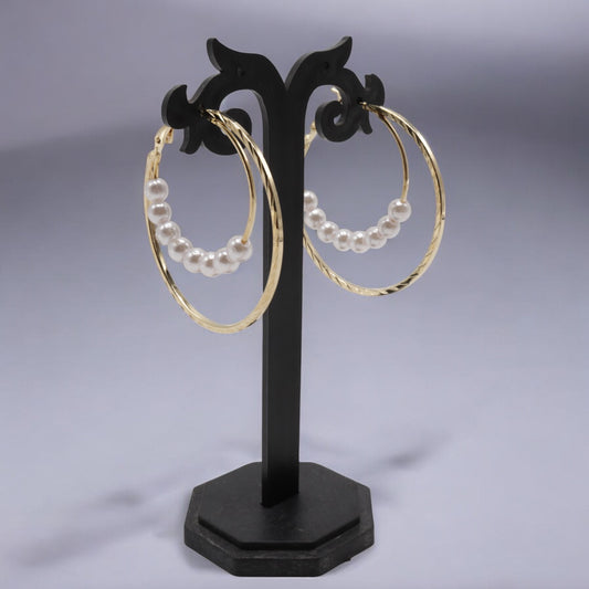 Pearl Double hoop Korean Earrings