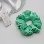 Vora Medium Silk Satin Scrunchie - Green Shade