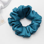 Vora Medium Silk Satin Scrunchie - Blue Shade