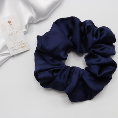 Vora Medium Silk Satin Scrunchie - Blue Shade