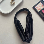 Silk Satin Knot Hairband- Black