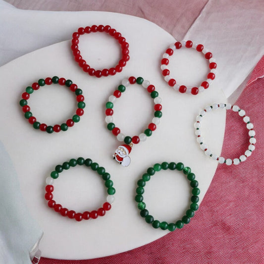 Santa Claus Crystal Beads Bracelet – Christmas Special Combo