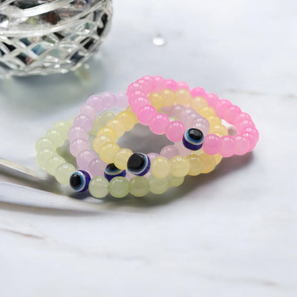 Pastel Glow Evil Eye Bracelets