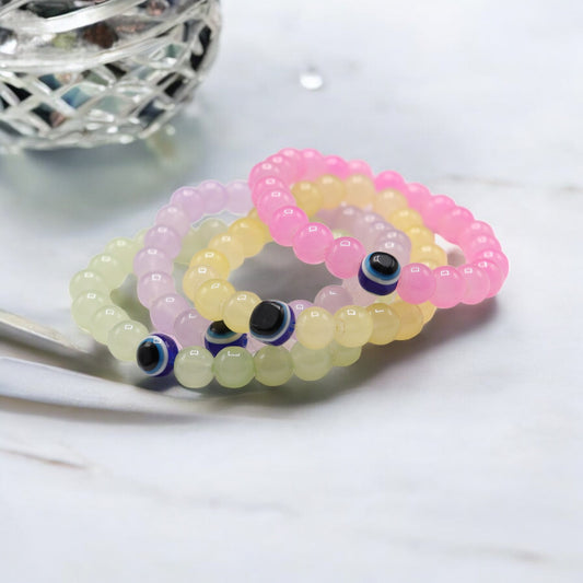 Pastel Glow Evil Eye Bracelets