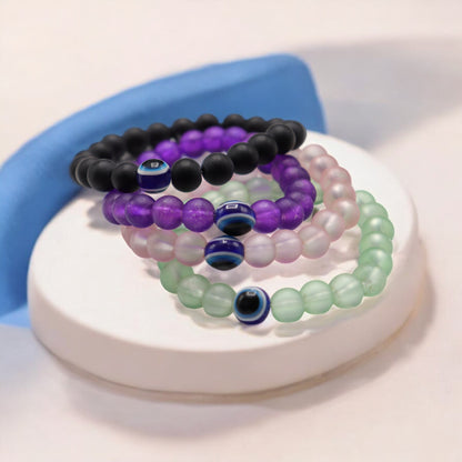 Matte Finish Evil Eye Bracelets