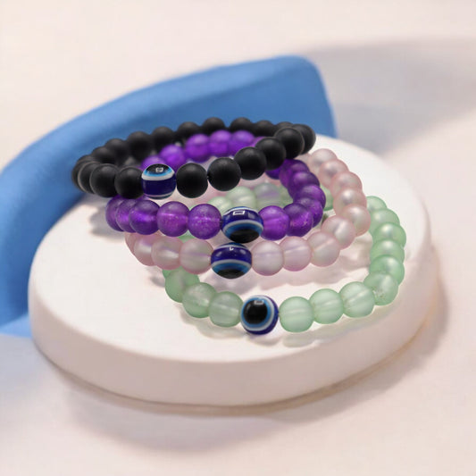 Matte Finish Evil Eye Bracelets