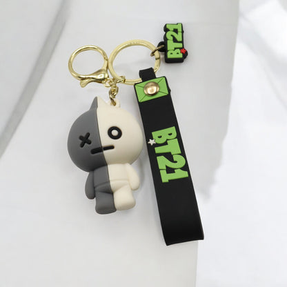BTS Silicon Rubber L size with wristlet Keychain