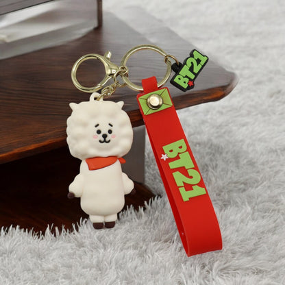 BTS Silicon Rubber L size with wristlet Keychain
