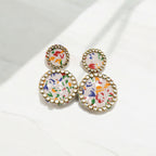Multicolour Fabric Top Round Earring