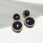 Cotton Fabric Round Earring