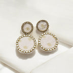 Silk Fabric Top Round Earring