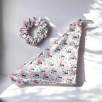 Cartoon-Print Scarf Scrunchie
