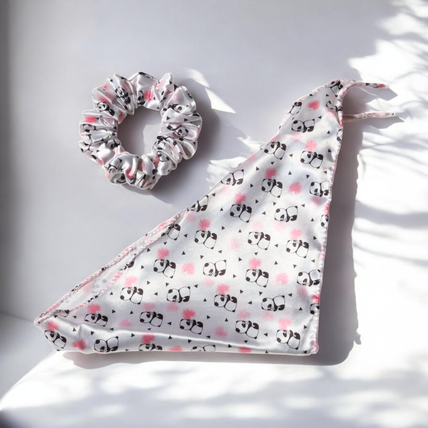 Cartoon-Print Scarf Scrunchie