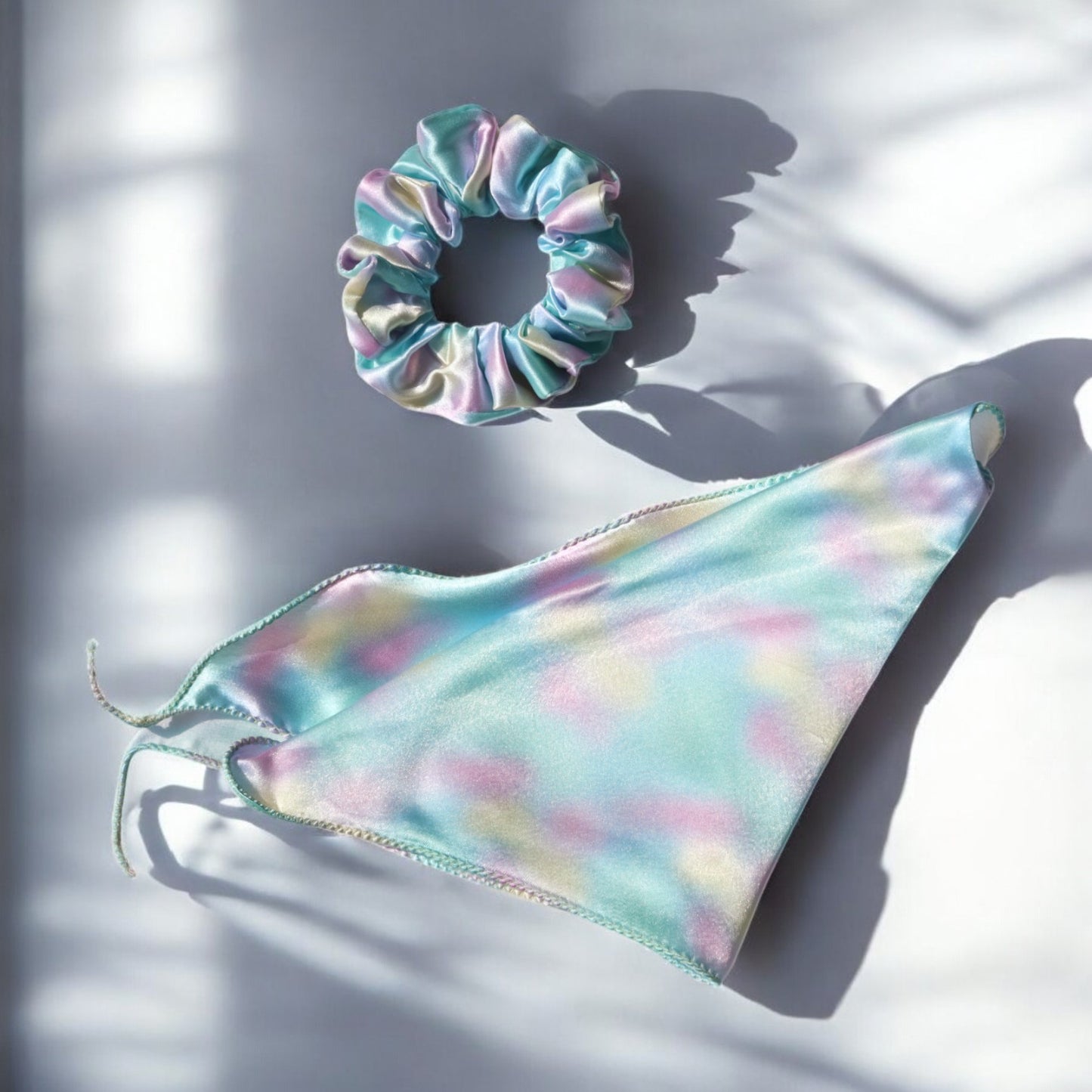 Cartoon-Print Scarf Scrunchie