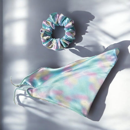 Cartoon-Print Scarf Scrunchie