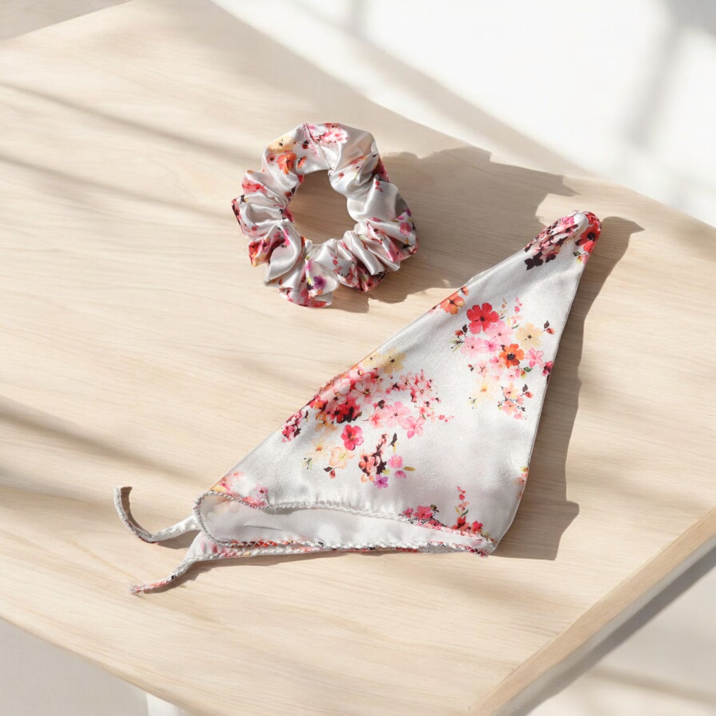 Flower-Print Scarf Scrunchie