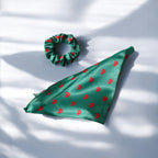Satin Heart Print scarf Scrunchies