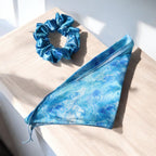 Silk Satin Scarf Scrunchie – Marble Prints