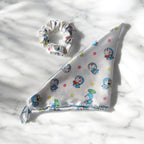Cartoon-Print Scarf Scrunchie
