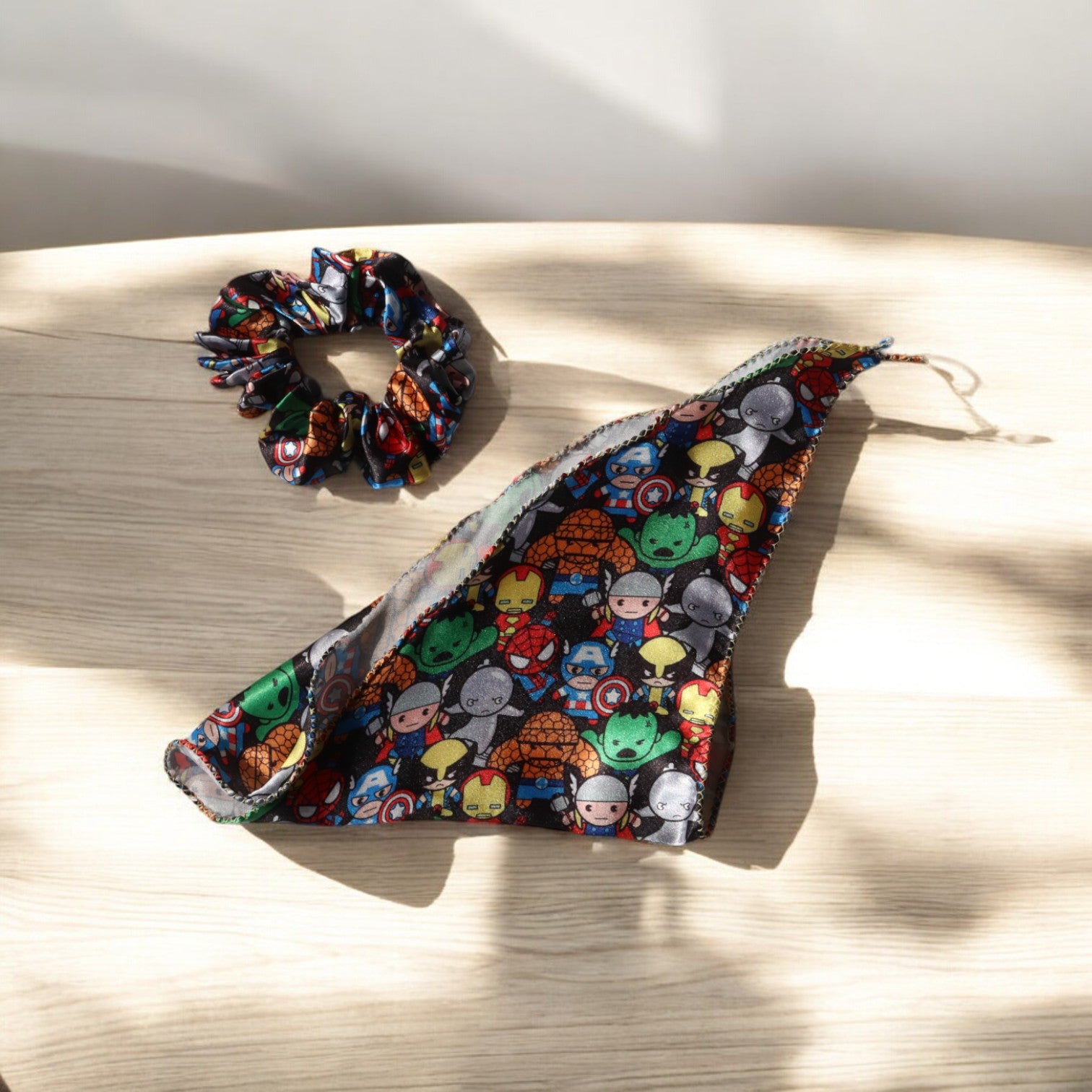 Avengers-Print Scarf Scrunchie