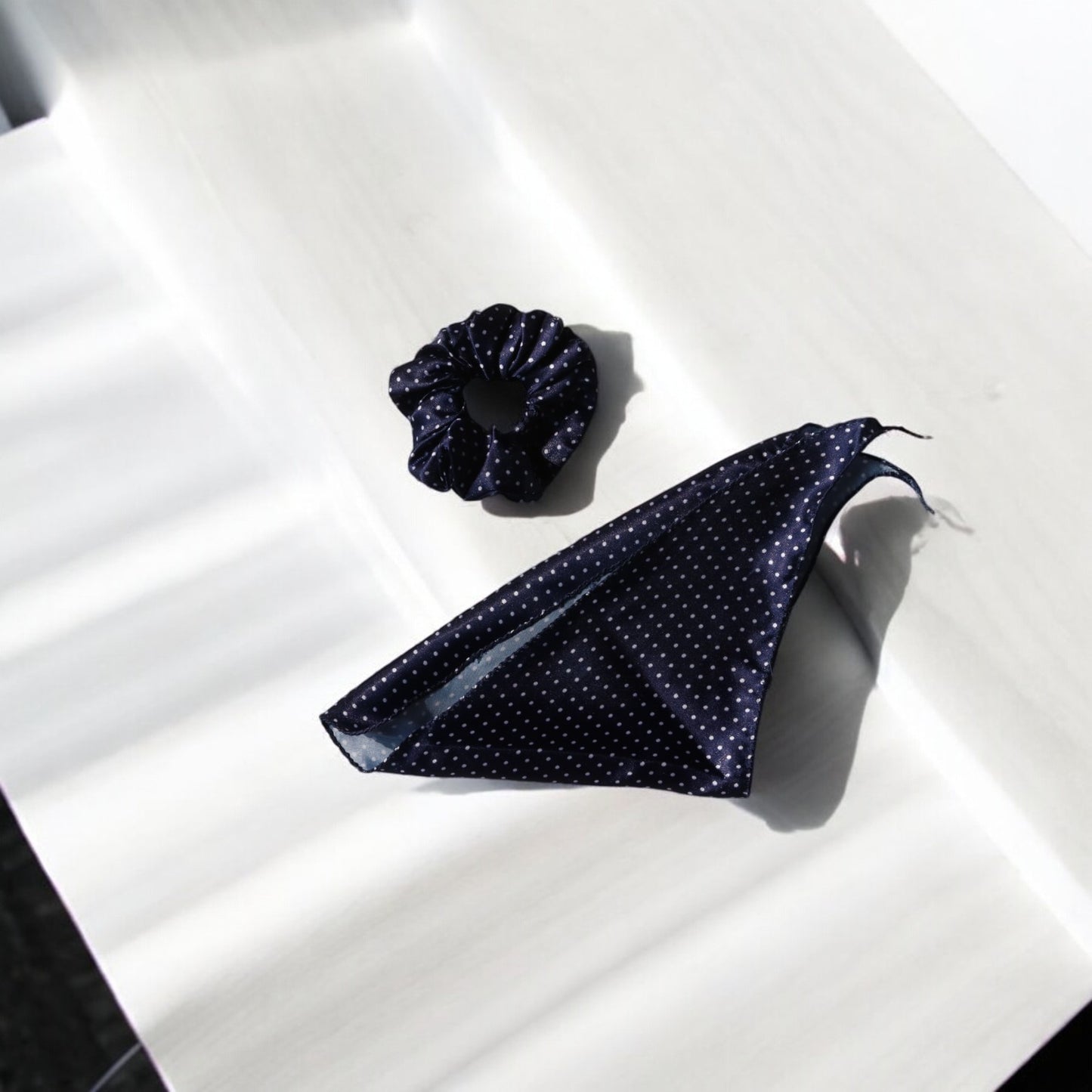 Satin Scarf Scrunchie – Polka Dot