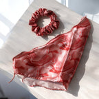 Silk Satin Scarf Scrunchie – Marble Prints