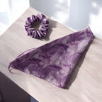 Silk Satin Scarf Scrunchie – Marble Prints