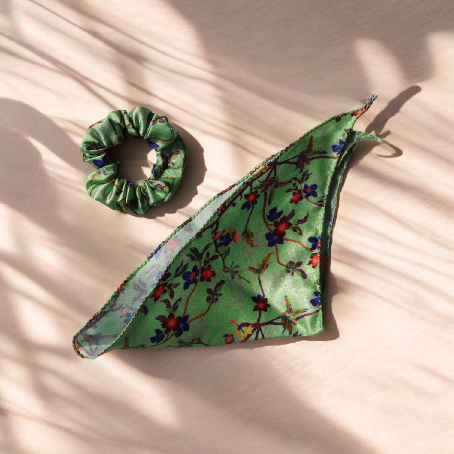 Flower-Print Scarf Scrunchie