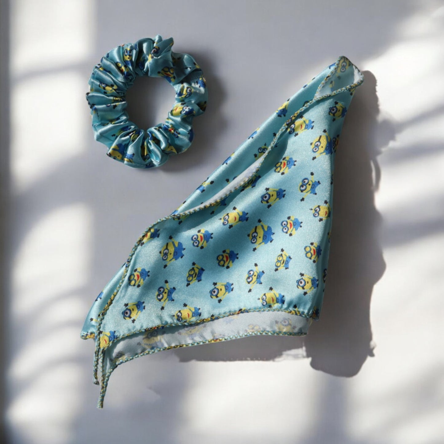 Cartoon-Print Scarf Scrunchie