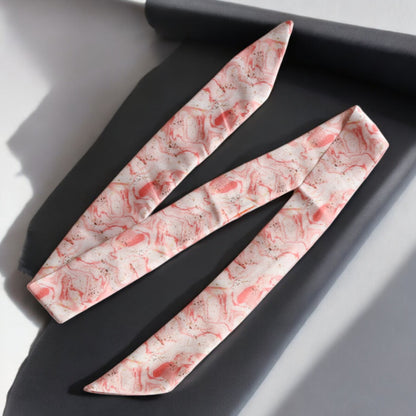 Marble pink print Ribbon Scrunchie