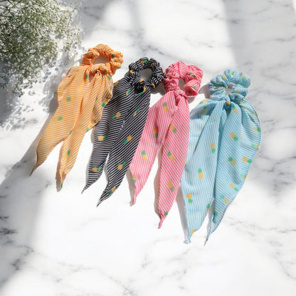 Georgette Scarf Scrunchie Pineapple