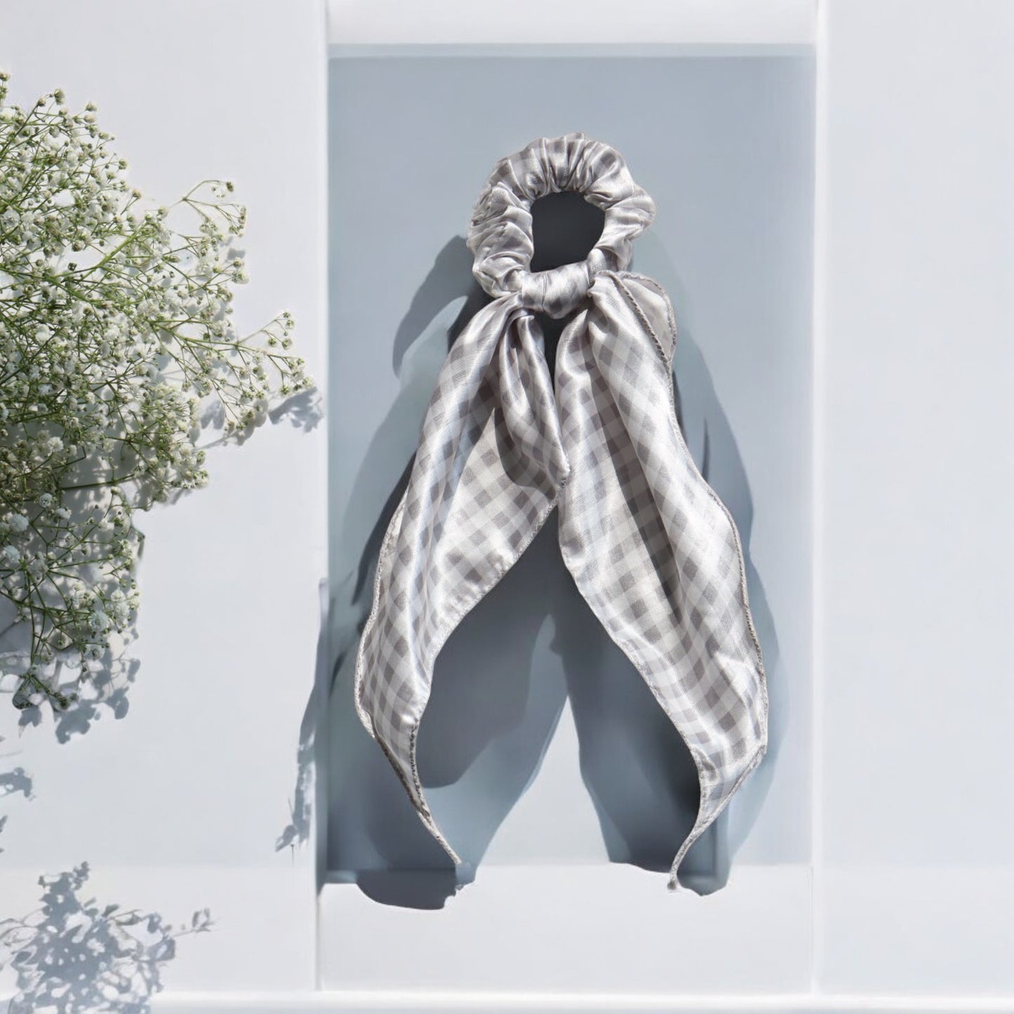 Checks Printed scarf  Scrunchies