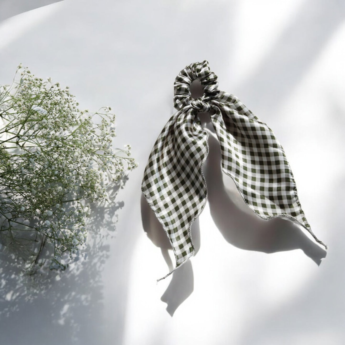 Checks Printed scarf  Scrunchies