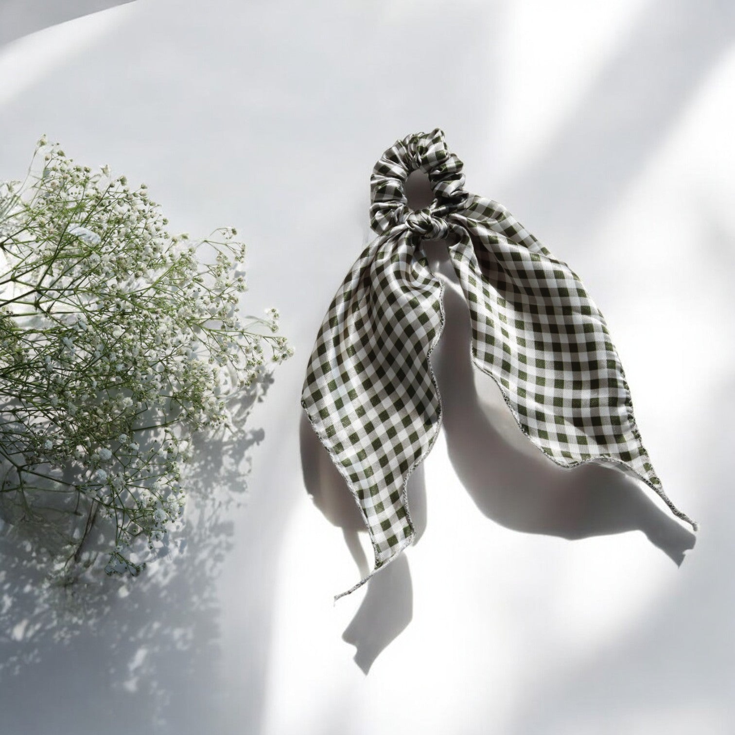 Checks Printed scarf  Scrunchies
