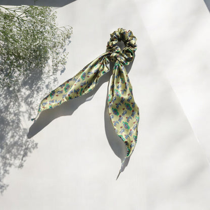 Cartoon-Print Scarf Scrunchie