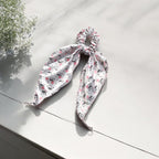 Cartoon-Print Scarf Scrunchie