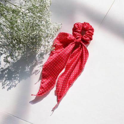 Satin Scarf Scrunchie – Polka Dot