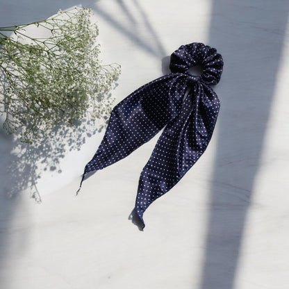 Satin Scarf Scrunchie – Polka Dot