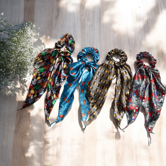 Avengers-Print Scarf Scrunchie
