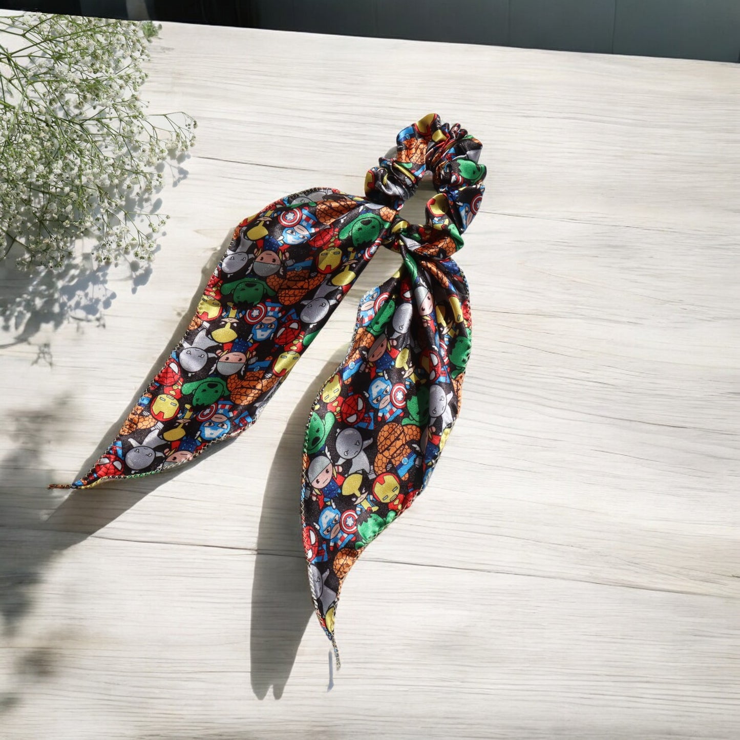 Avengers-Print Scarf Scrunchie