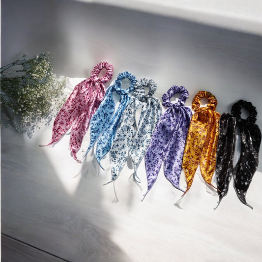 Satin Scarf Scrunchie – Mini Floral Prints