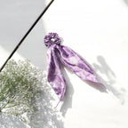 Silk Satin Scarf Scrunchie – Marble Prints