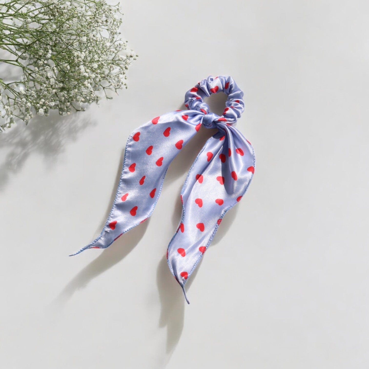 Satin Heart Print scarf Scrunchies