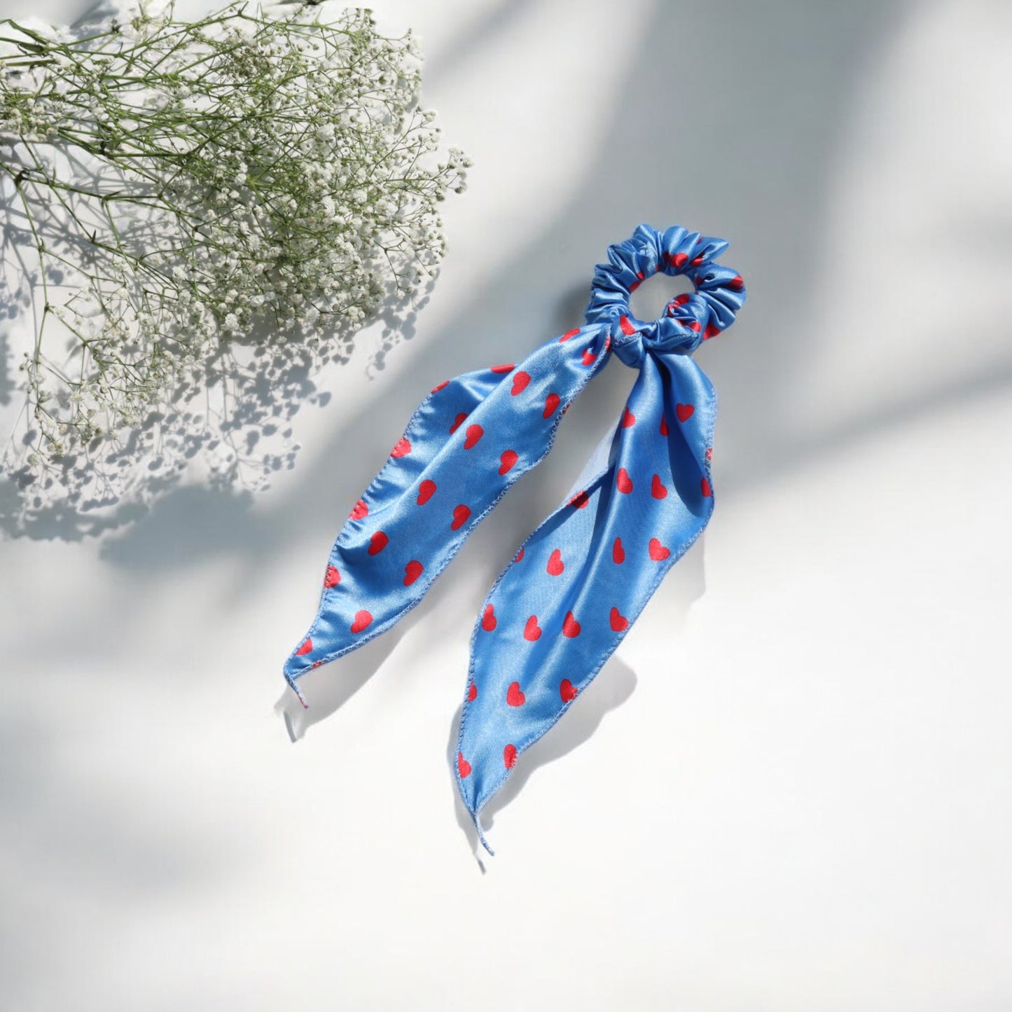 Satin Heart Print scarf Scrunchies