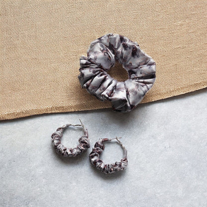 Twilight Arc Scrunchie Hoop earring set
