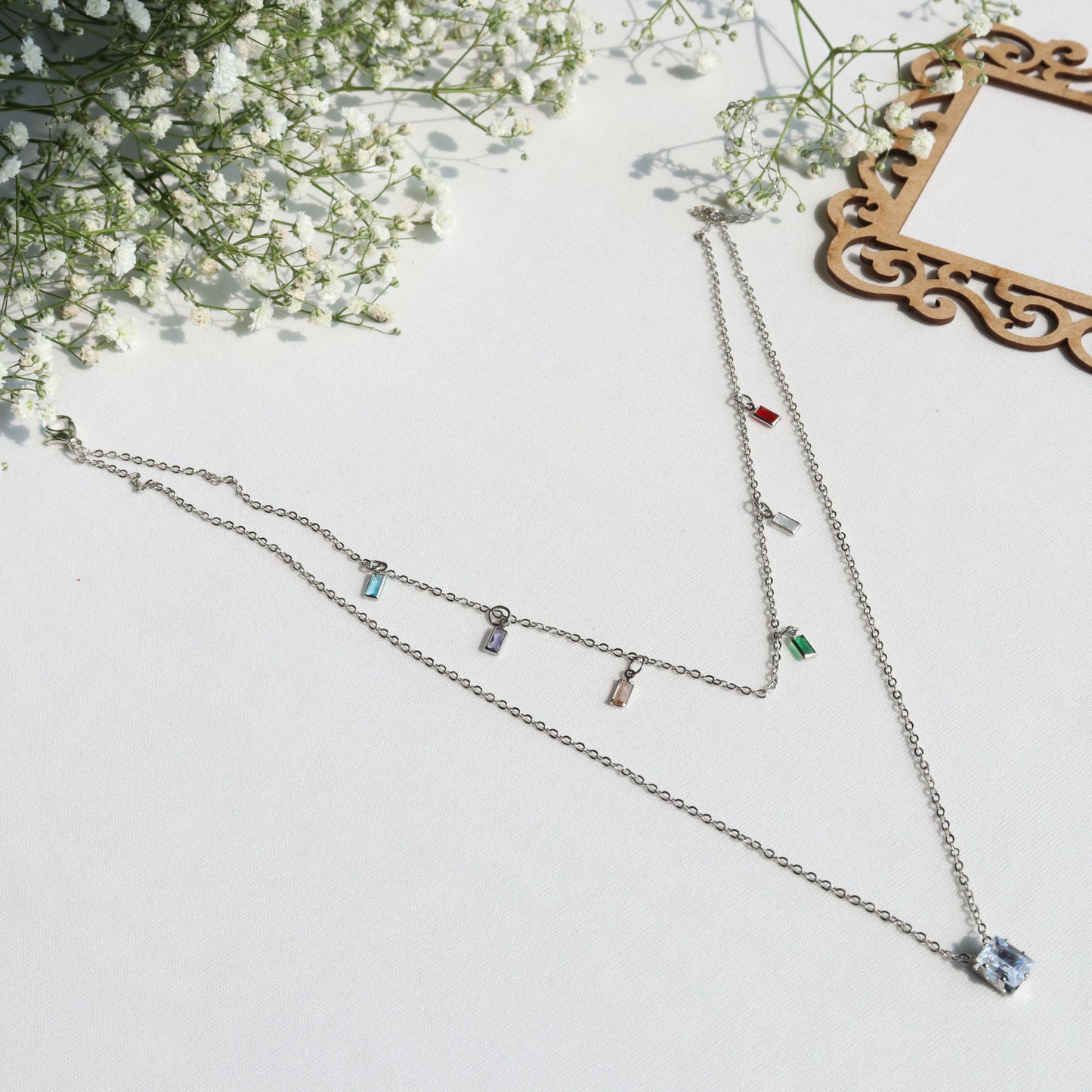 Multicolor Elegance Two-Layer Necklace