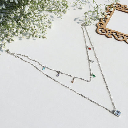 Multicolor Elegance Two-Layer Necklace