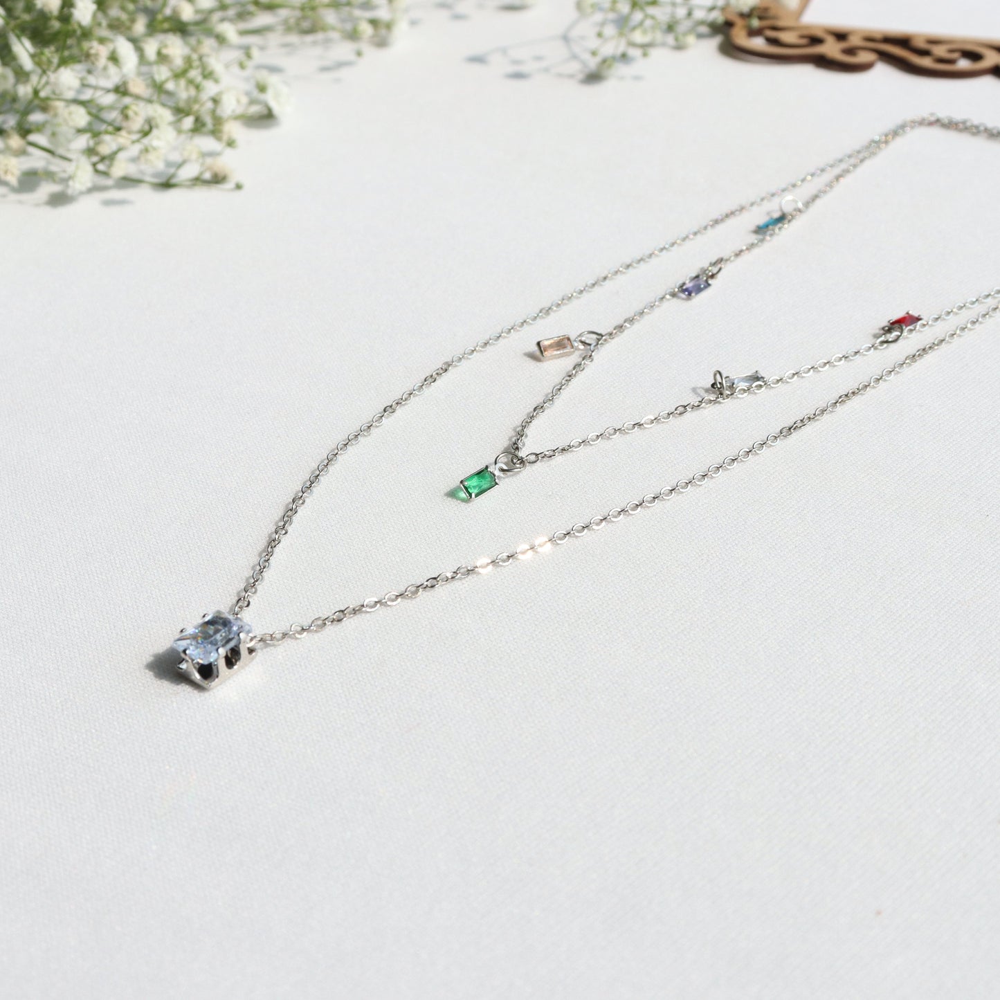 Multicolor Elegance Two-Layer Necklace
