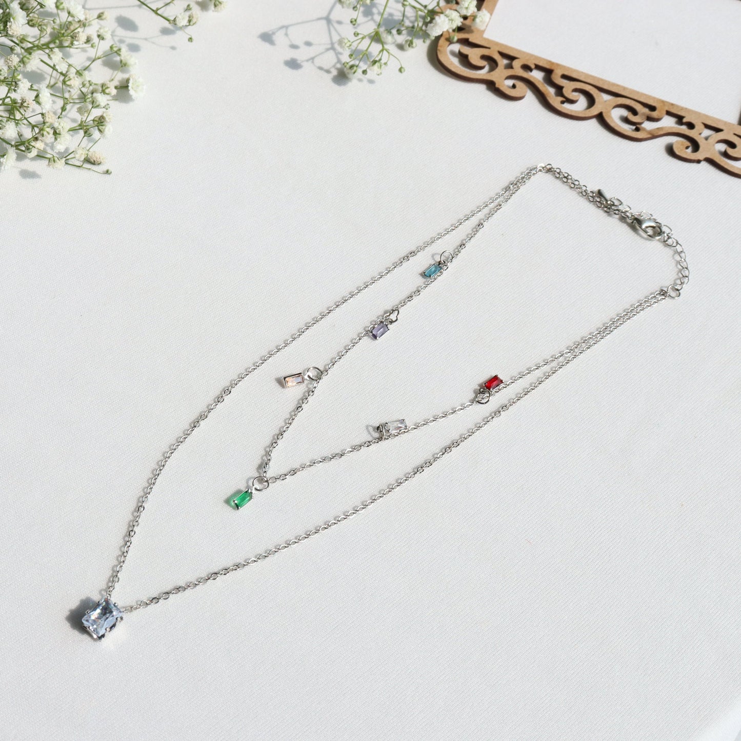 Multicolor Elegance Two-Layer Necklace